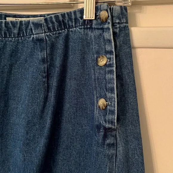 Eddie Bauer Dark Blue Maxi Denim Skirt with Side Slit Size 10 - Picture 2 of 3